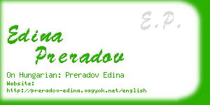 edina preradov business card